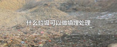 ​什么垃圾可以做填埋处理