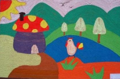 幼儿手工简单毛线贴画(12款超美的毛线贴画)(10)