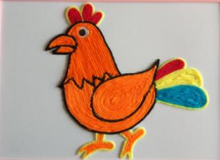 幼儿手工简单毛线贴画(12款超美的毛线贴画)(3)