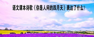 ​语文课本诗歌《你是人间的四月天》表达了什么？从语言魅力来解读