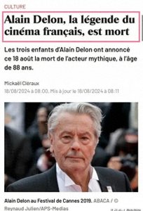 ​阿兰德龙去世，英俊风流一生，曾向中国女星求婚，说死后不验DNA