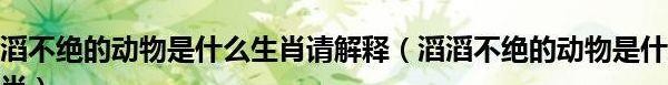 滔滔不绝的动物是什么生肖(滔滔不绝的生肖是哪一个)