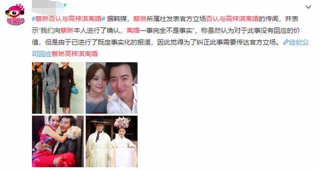 蔡琳高梓淇被曝已离婚? 蔡琳6字回应, 网友: 不可思议