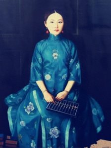 ​清末，陕西女首富周莹的画像，她五官大气，透着一股不服输的劲头