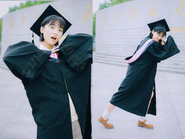 沈月晒学士服美照,原来毕业照妆容要这么化才抢镜!