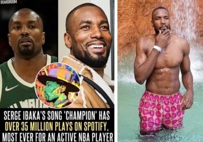 ​33岁伊巴卡跨界出歌，NBA硬汉改行！身边不缺美女，人生赢家