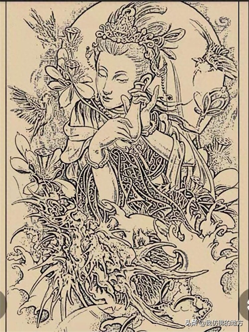 踏龙观音 八旗关公 纹身手稿