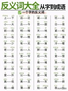 ​从字到成语的反义词大全