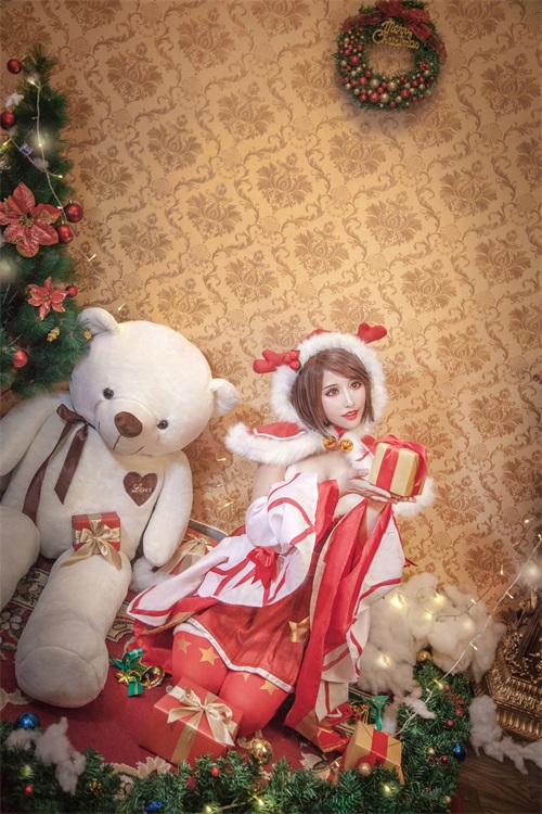 王者荣耀貂蝉圣诞恋歌皮肤cosplay可爱的小姐姐