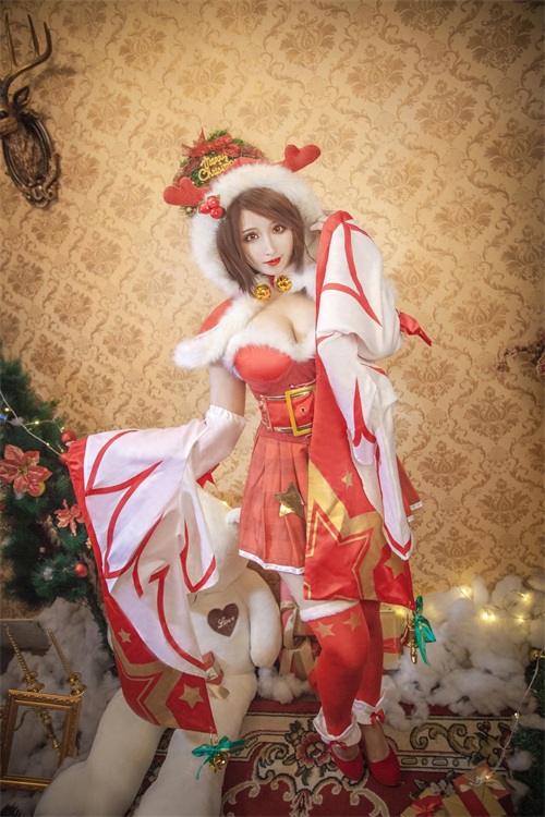 王者荣耀貂蝉圣诞恋歌皮肤cosplay可爱的小姐姐