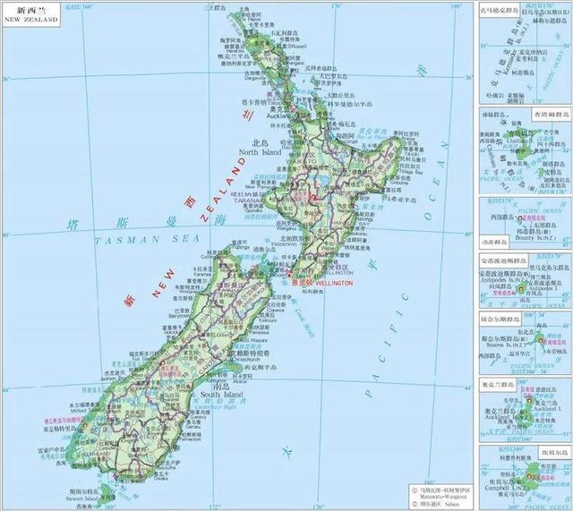 新西兰详细景点地图高清(世界旅游地图揽胜)(1)